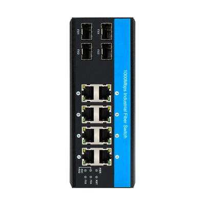 4 porty światłowodowe SFP Przemysłowy przełącznik Ethernet montowany na szynie DIN na zewnątrz